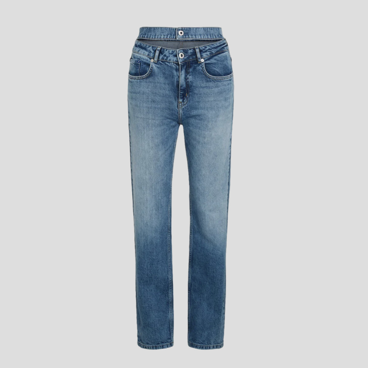 Karl Lagerfeld Jeans, Dames, High Rise Straight Denim, Straight Pijpen, Zwart, 2732 Karl Lagerfeld Jeans, Dames, High Rise Straight Denim, Straight Pijpen, Zwart, 2732